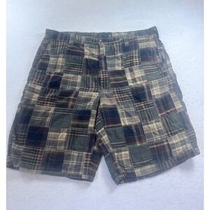 Arrow Blue Jeans Co Men's 36x9.5 Madras Plaid Shorts Brown Preppy